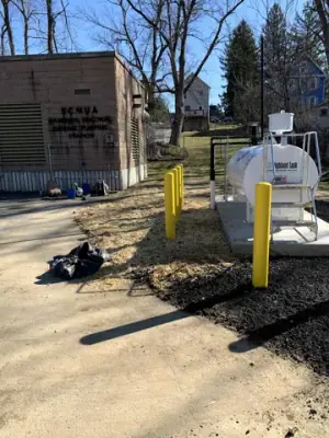 Tank installation beside the SCUMA facility building.