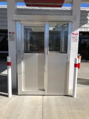 Front of the enclosed attendant booth.